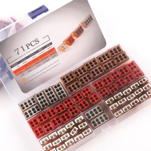 Boxed Quick Wire Connectors PCT type 2/4/6/8 pin Boxed Push in cable plug-in wiring cable conductor Terminal Block AWG 16-12