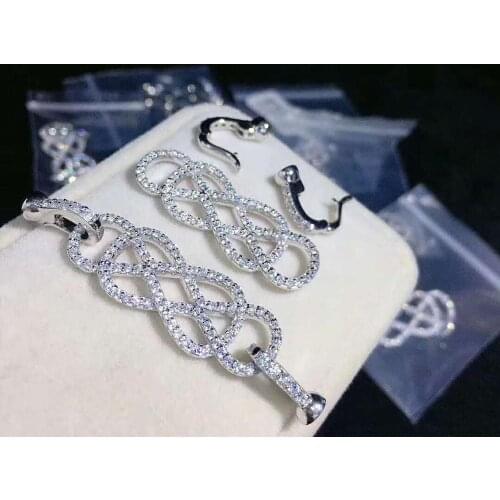 High-grade microscope zircon Diy hand-string materials Multifunction clasp fashion long sweater chain link bracelet clasp