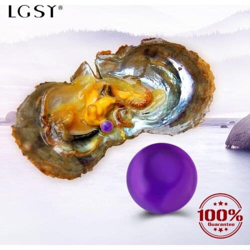 LGSY 6-7mm Seawater Akoya Pearls High Quality Natural Seawater Oyster Bead Fine Jewelry Making Jewelry Pearl Purple Color 10PCS