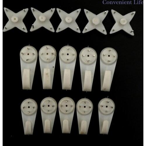 10Pcs/lot Plastic Multi Function Invisible Wall Mount Photo Picture Frame Clock Mirror Nail Hook Hanger Seamless Nail White