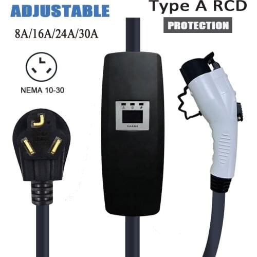 16A portable evse electric car charger with oem custom plug ev charger j1772