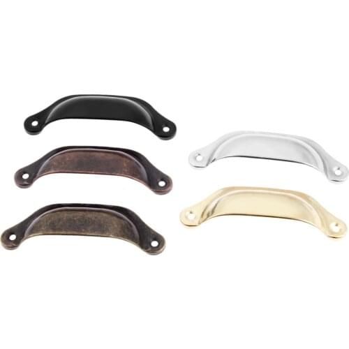 2pcs Handles Vintage Shell Pulls Retro Knobs Antique Bronze Red Brass Black Kitchen Cabinet Cupboard Drawer Hardware 98*35mm