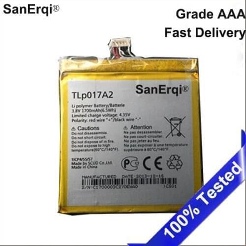 10pcs 1700mAh Battery TLp017A1 TLp017A2 For Alcatel OT6012 One Touch Idol Mini 6012D 6012X 6012A 6012W TLp017A2 Mobile Phone