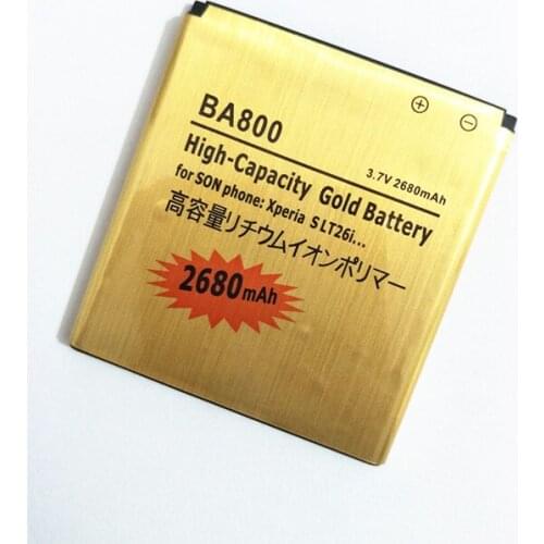 AZK 2PCS/LOT Gold BA800 BA 800 for Sony Xperia S V SL LT26i LT26ii LT25C LT25i / Xperia Arc HD AB-0400 Rechargeable Battery