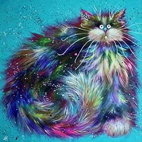 DIY Diamond Painting cat Full Drill Round Diamond Embroidery Picture Rhinestone Diamond Mosaic Cartoon Home Decor