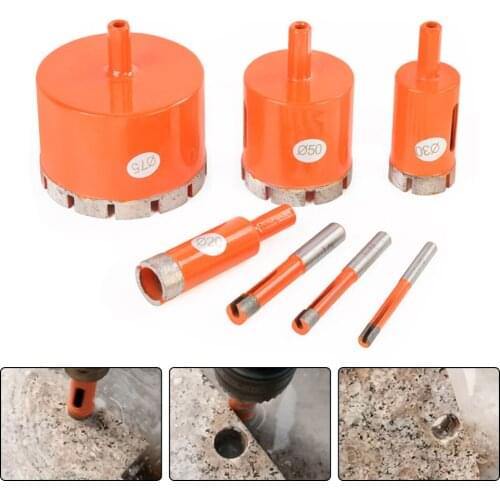 6/8/10/12/14/16/18/20 -100mm Brazed marble glass diamond core drill bit ceramic tile Bead knife glass dilator Glass drill bit
