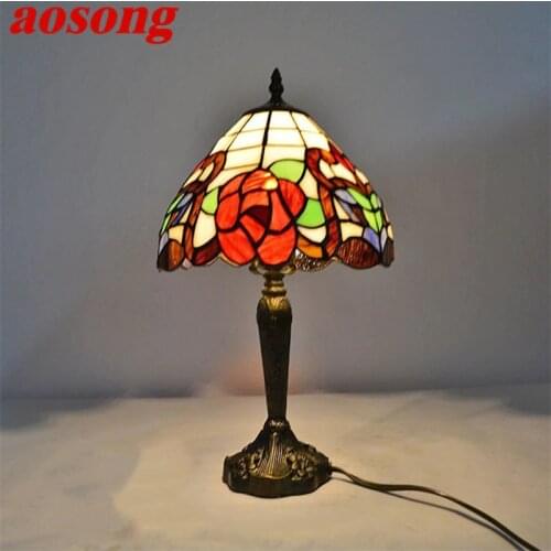 AOSONG Dimmer Table Lamps LED Colorful Desk Light Creative Contemporary for Home Bedroom Decoration