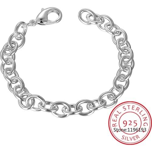 925 Sterling Silver Bracelet Korean Simple Classic Charm Bracelets & Bangles Chains For Men and Women Fine Jewelry Party Gift