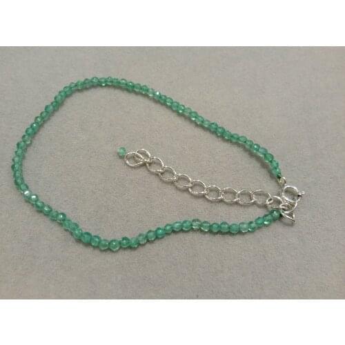 2-3MM Green color Bracelets Small Beads Free Shipping 925 Sterling Silver Lock Adjustable Size