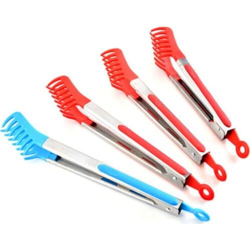 Household stainless steel food clip barbecue clip silver high temperature resistant non-slip special clip household kitchen tool