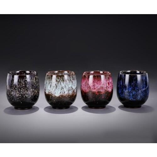 Kung Fu Tea Set Kiln Baked Tianmu Rabbit Hair Writing Brush Glaze Jianzhan Ceramic Single Cup Teacup Cup Master Cup