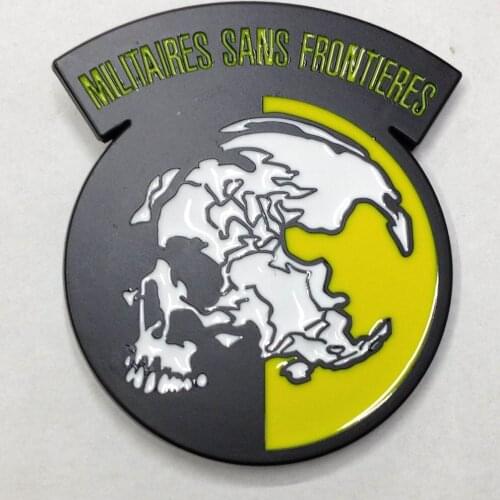 Black Metal Gear Solid Militaires Sans Frontieres belt buckle