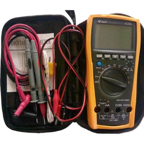 1pcs Vichy Vici VC99 3 6/7 Auto range digital multimeter with bag+Alligator Probe+Thermal Couple TK cable