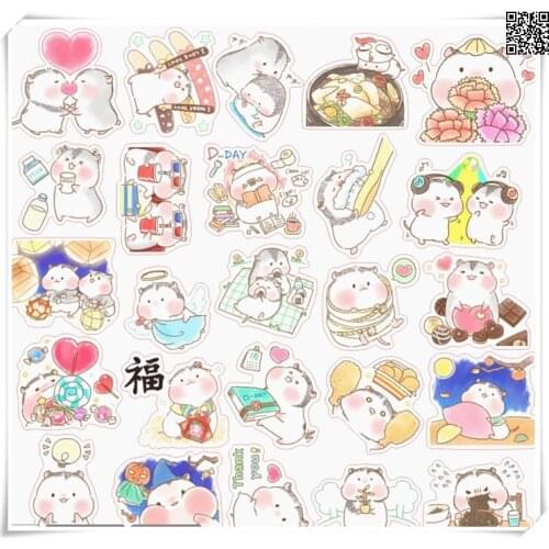 40pcs cute little animal cartoon photo album scrapbook waterproof decoration sticker DIY handmade gift scrapbook sticker