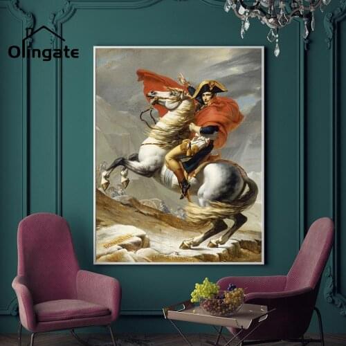 Classical Figure Canvas Poster Vintage Napoleon Riding Horse Wall Picture Print One Piece Canvas Art Home Living Room Decor