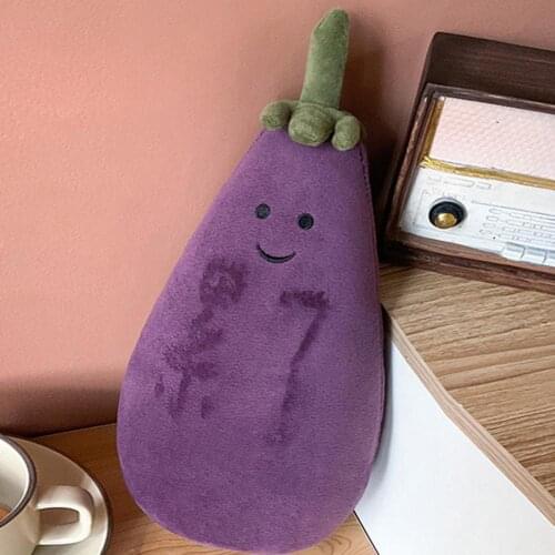 Eggplant Toy Simulation Decoration Soft Baby Stuffed Eggplant Toy for Children Kids Baby Birthday Present