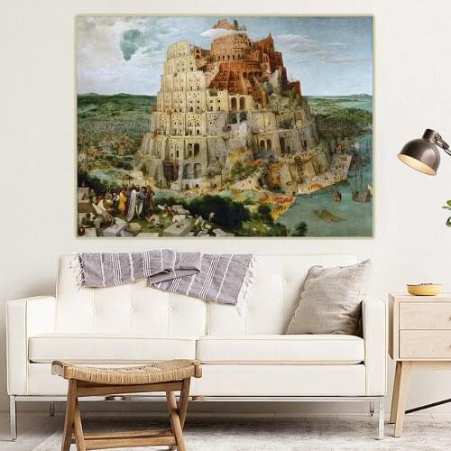 Citon Bruegel Pieter《The Tower of Babel,1563》Canvas Art Oil Painting Artwork Poster Picture Wall Decor Home Interior Decoration