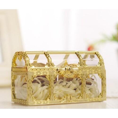 Treasure Chest Candy Box Wedding Favor Mini Gift Boxes Food Grade Plastic Transparent Jewelry Storage Case LX8700
