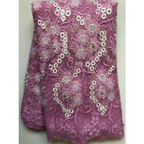 Onion Hot sale Net Lace Fabric Tulle Netting Fabric African Beaded French Lace Fabric High Quality With Stones And Beads YLL4663