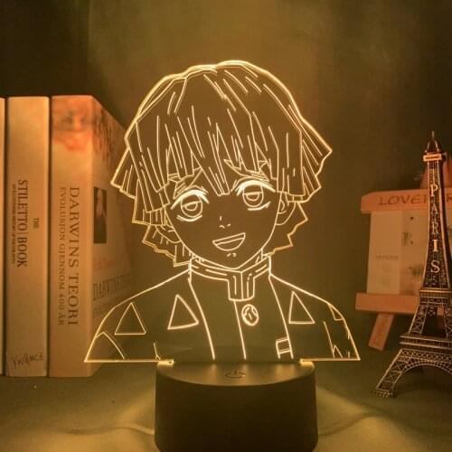 Manga 3d Light Kimetsu No Yaiba Zenitsu Agatsuma for Bedroom Decoration Night Light Gift Anime Led Lamp Demon Slayer Room Decor