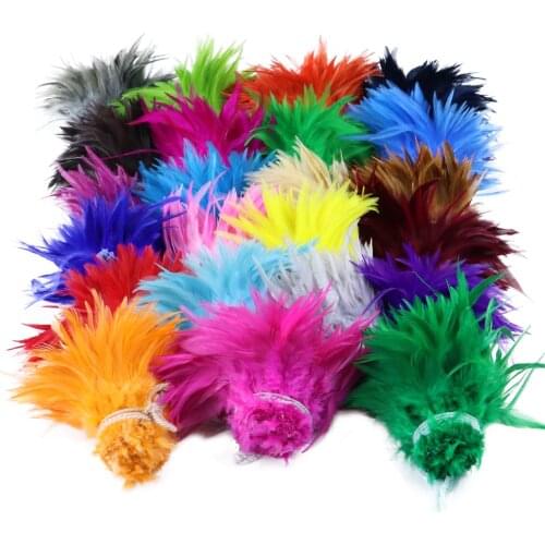 800-1000pcs/bunch Natural Rooster Feathers Saddle 1 meter Long Fly Tying Material DIY Jewelry Making Decorative Plume Wholesale