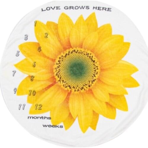 New Baby Monthly Record Growth Milestone Blanket Soft Flannel Round Rug Mat Newborn Photography Props Creative Background Cloth
