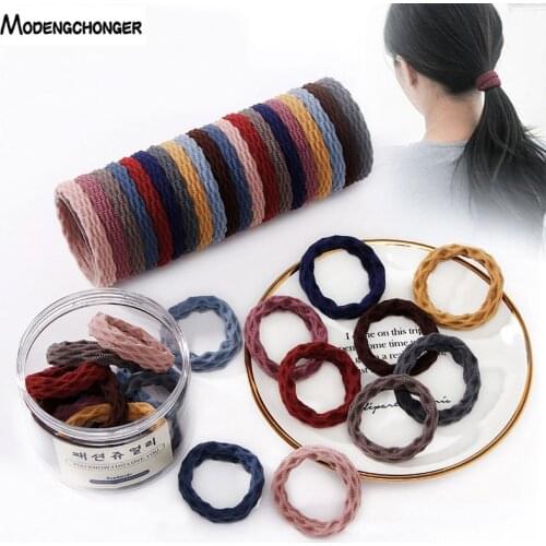 10pcs/Set New Fashion Women Basic Crude Elastic Hair Bands Ponytail Holder Scrunchie Headband Rubber Bands Headwear Accessories