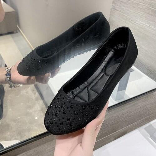 2021 New Spring And Autumn Fabric Flat-heeled Round Toe Low-top Womens Single Shoes