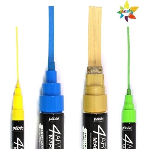 Original pebeo 4MM Oil based round single head DIY hand drawing design signature marker 18 colors single color Self selected