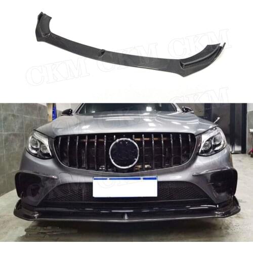 Carbon Fiber Front Lip Spoiler for Benz GLC Class W253 GLC63 2014-2018 FRP Head Bumper Extension Chin Car Styling