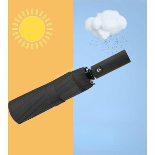 Strong Wind Resistant 3Folding Automatic Umbrella Men Parasol Women Rain 12Ribs Large Umbrellas Business Gift Portable Paraguas