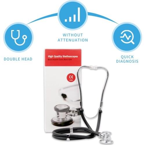 Professional Double Head Long Soft Tube Medical Stethoscope with Accessories Doctor Cardiology 6 colors Health Care Tool
