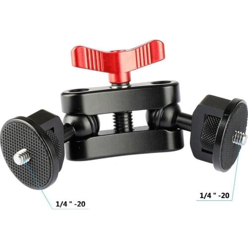 Articulating Magic Arm with 1/4" Thread Double Ballheads for Monitor Mount Rig and LCD Field Monitor EVF LED Light