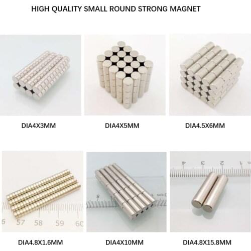 Strong Magnet Mini Small Magnetic Bar Magnets Neodymium Powerful Permanent Round NdFeB D4x3mm D4x10mm D4.5x6mm D4x5mm Craft Part
