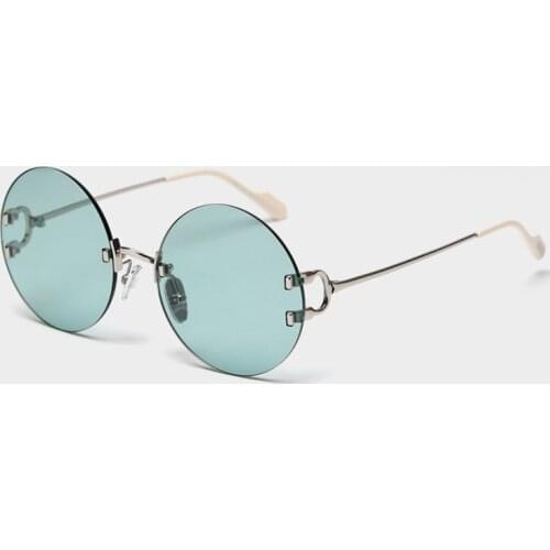 Polarized Rimless Sunglasses Women 2020 Luxury Vintage Round Sun Glasses Retro Pink Sunglass Woman Shades for Women UV400 Gafas