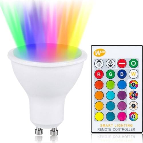 GU10 LED Bulb Ampoule LED 10W AC85-265V RGBW RGBWW 200LM Bombillas Led Lamp Dimmable GU10 RGB 16 Colors Remote Controller