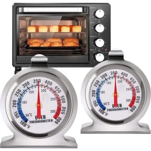 Stainless Steel Oven Thermometer 50-300°C/100-600°F Kitchen Food Meat Dial Thermometer Grill Temperature Gauge For BBQ Baking