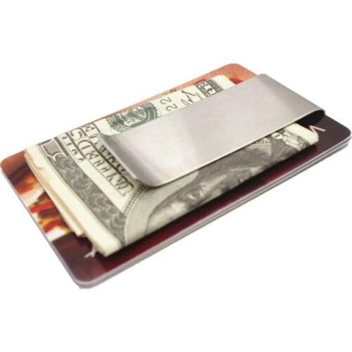 Stainless Steel Slim Money Clip Wallet Credit Card Case Large Capacity Holder for Money Clips