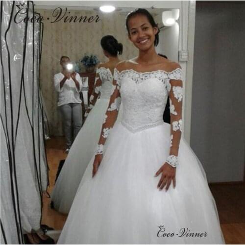 Robe De Mariee Ball Gown Africa Wedding Dress Off Shoulder Beading Sashes Pure White Vestido De Novia Wedding Gowns W0427