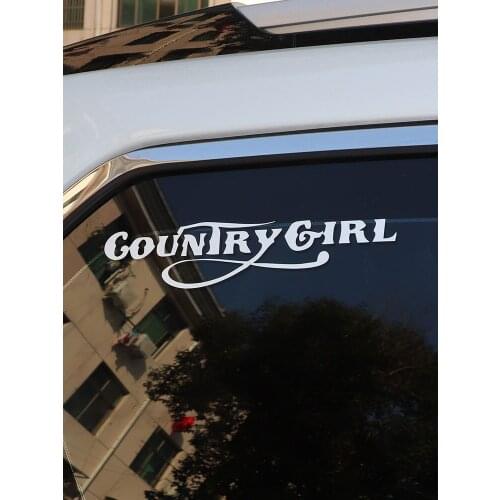 ZTTZDY 20CM*5.3CM Fashion Vinyl Words Country Girl Black Silver Car Sticker ZJ2-0098