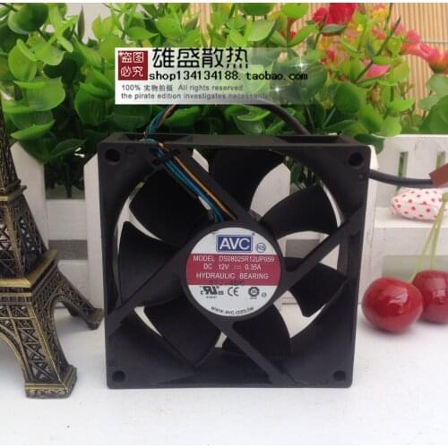 For Qihong/AVC 8025 12v 0.35a Ds08025r12up059 4-Pin PWM Speed Fan