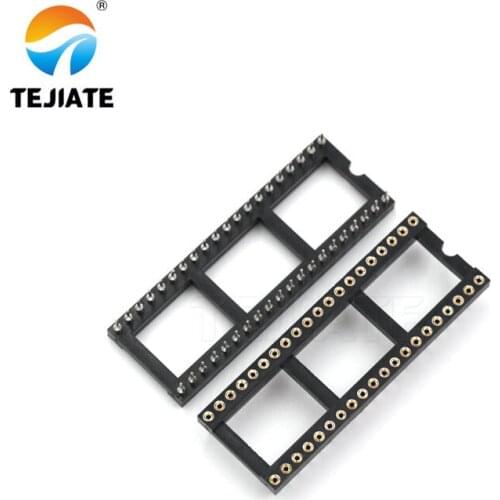 5PCS DIP-40 Round Hole 40 Pins 2.54MM DIP DIP40 IC Sockets Adaptor Solder Type 40 PIN IC Connector DIP40