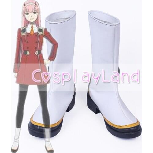 DARLING in the FRANXX CODE 002 Zero Two White Cosplay Shoes Boots for Adult Women Shoes Costume Accessories Custom Made