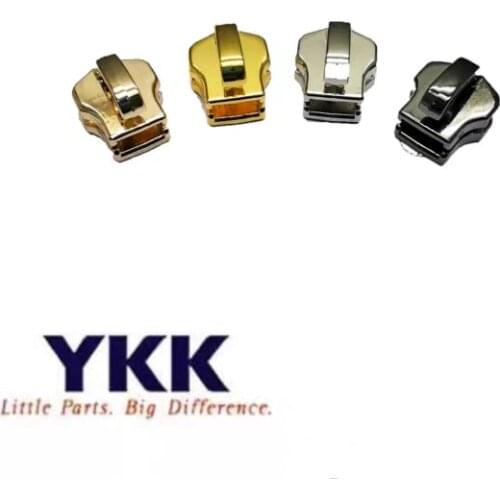 Free shipping 10pcs/lot # ykk5 # double side puller unlocks golden zipper head DFNT2(bright gold) bright light gold bright white
