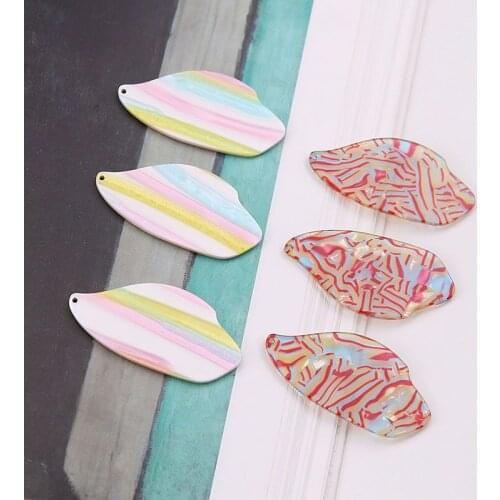 Free Shipping 20pcs 29*60MM Colorful Environmental Acrylic Acetic Acid Earring Pendant Charms Ornament Accessory Necklace Charms