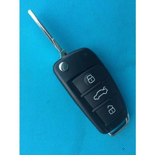 Folding Flip 3 Buttons Remote Key Shell Cover For Audi Q7 A3 A4 A6 A6L A8 TT Fob Case Blank Uncut Blade No Logo Auto Accessories