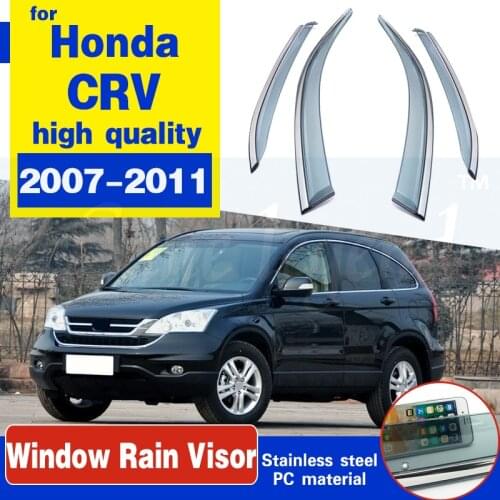 Side Window Deflectors For Honda CRV 2007 2008 2009 2010 2011 Car Wind Sun Guard Rain Wind Vent Visor Cover Trim Window Visor