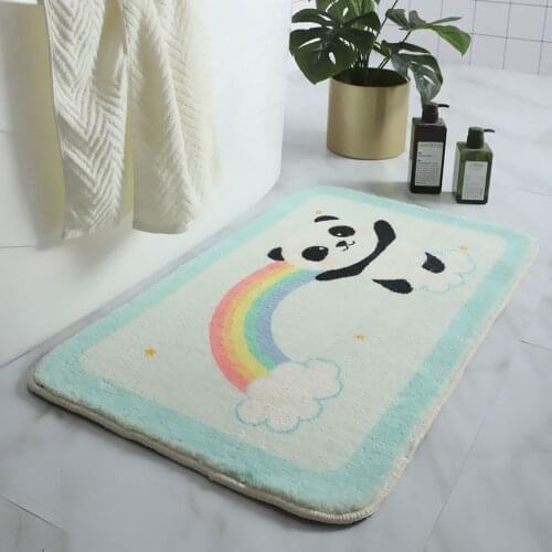 Cartoon Animal Cute Panda Door Mat Non-slip Carpet Soft Mat Cute Home Bathroom Balcony Doorway Hallway Absorbent Mat