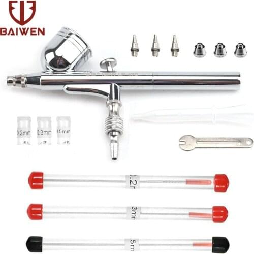 Double Action Spray Gun Trigger Airbrush Set 0.2mm 0.3mm 0.5mm Gravity Feed Airbrush Spray Gun Kit For Nail Tool Tattoo Art Tool