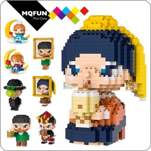 LD cartoon models DIY artist painter action figures 3D diamond building block assembly model educational kids toys gift